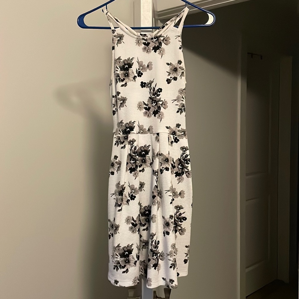 Floral racer back tank dress